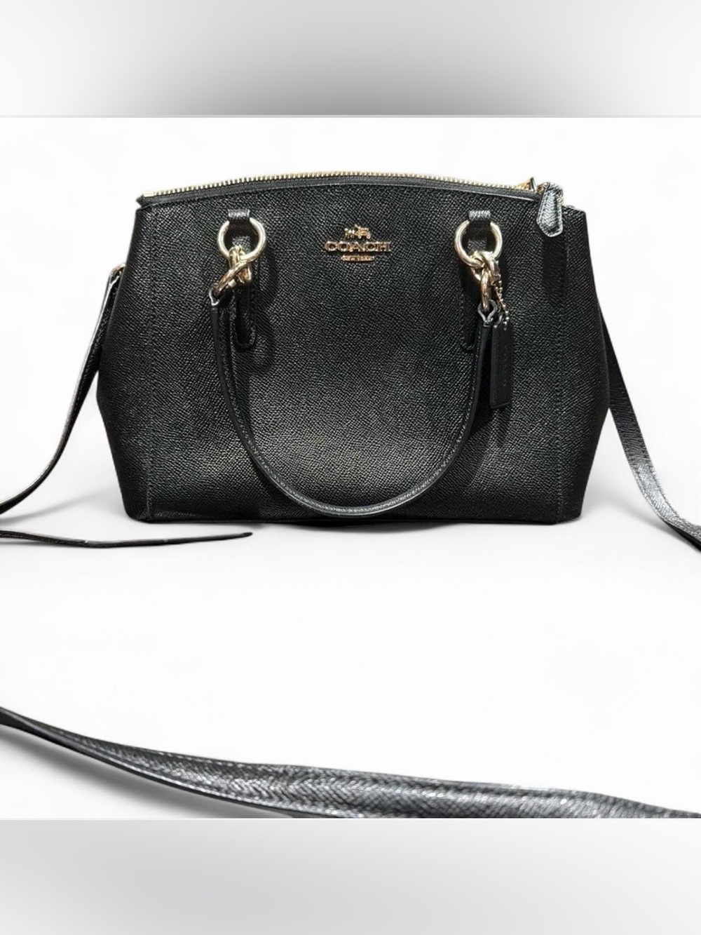 Coach Mini Christie Carryall in Black Leather 🖤✨ Authentic